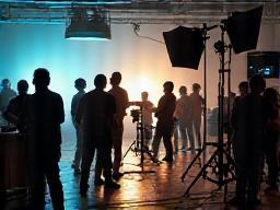Filming crew on set